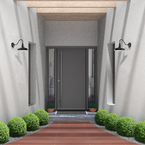 17 Stories Dusk to Dawn Outdoor Gooseneck Light, Exterior Porch Light